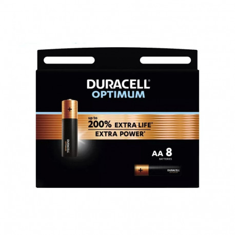 Battery - Duracell Optimum MN1500 AA 1.5V Alkaline 8 Pack