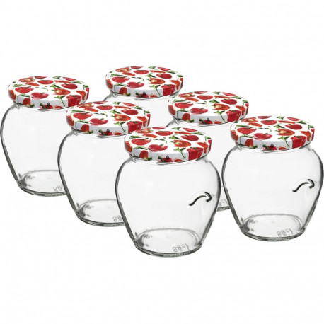 580 ml twist off glass jar with coloured lid BROWIN 132581 Ø82/6, 6 pcs.