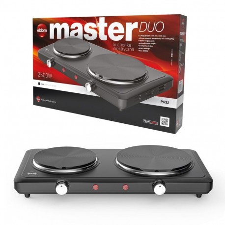 Home & Kitchen Appliance - ELDOM PG22 Electric Double-Plate Cooker 2500W, 2 Cooking Zones