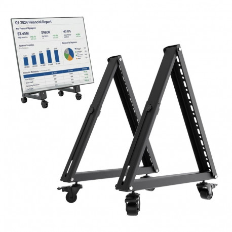 TV Cart - Maclean MC-183 Mobile Stand for 37–80" Screens, Max 75 kg, Lockable Wheels