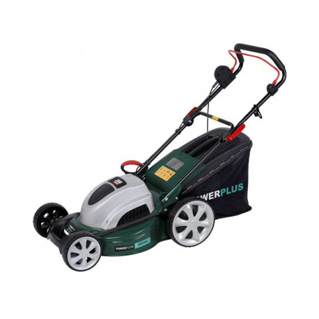 Powerplus POWPG10240 electric lawn mower for grass cutting 1800W 460mm 7 height settings grass colle