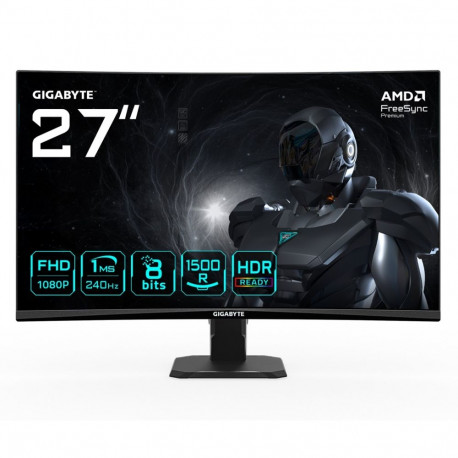 GIGABYTE GS27FC2 27" FHD Curved Gaming Monitor - 1920 x 1080, 240Hz, 1, 350 cd/m², HDR Ready, HDMI 2