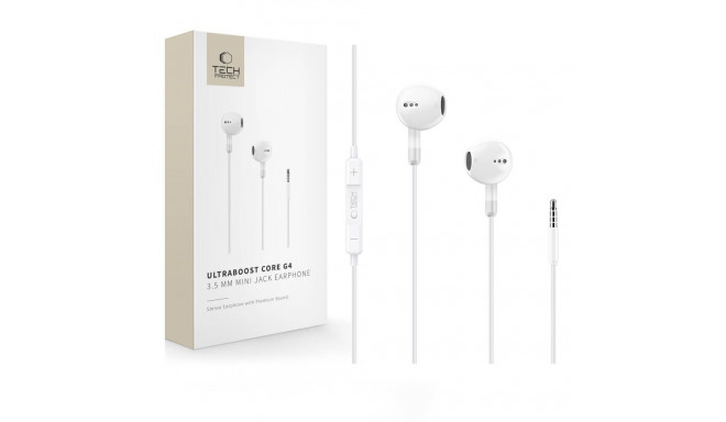 TECH-PROTECT ULTRABOOST MINI JACK EARPHONE CORE G4 WHITE