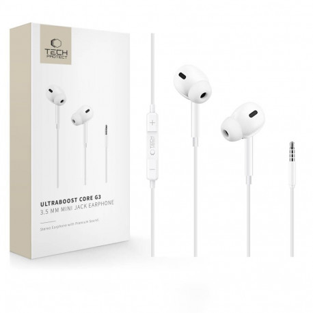 TECH-PROTECT ULTRABOOST MINI JACK EARPHONE CORE G3 WHITE