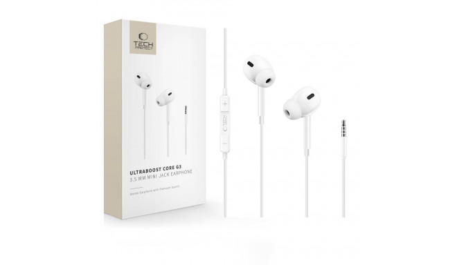 TECH-PROTECT ULTRABOOST MINI JACK EARPHONE CORE G3 WHITE