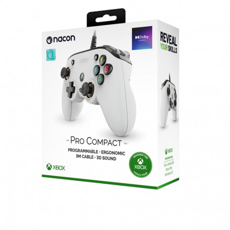Game Controller - NACON Xbox X Series Controller Pro Compact, Wired, 3m Cable, White