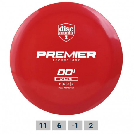Discgolf DISCMANIA Distance Driver Q-LINE PREMIER DD1 Red 11/6/-1/2