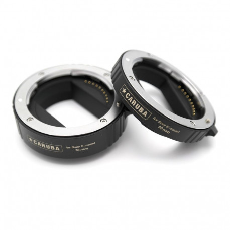 Caruba Extension Tube Set Sony E Serie Chroom APS C en FULL FRAME (Versie II)