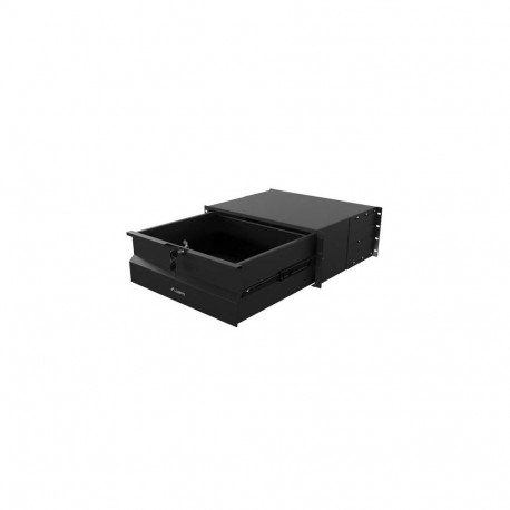 19" Rack Cabinet Drawer, 4U, 360 mm, Black, 4U / 483 x 360 mm, 4-Point Mounting, Load Capacity up to