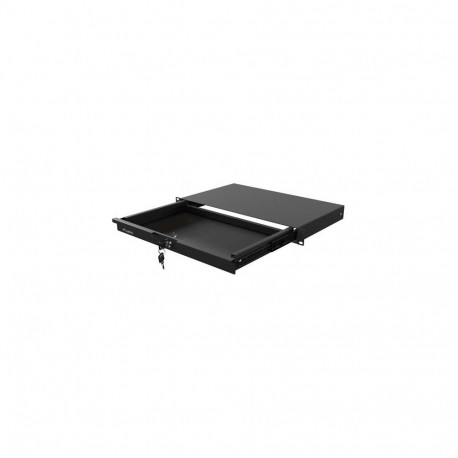 19" rackkapi sahtel 1U 483x270mm kandevõime kuni 30kg, must