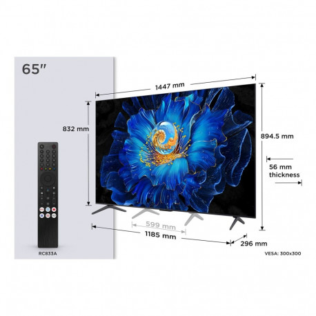 TCL C69KS 65C69KS TV 165.1 cm (65") 4K Ultra HD Smart TV Wi-Fi Metallic