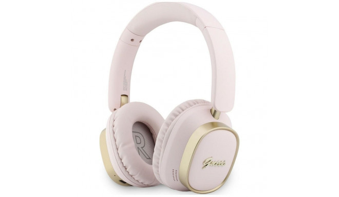 Wireless headphones Guess ENC Rectangle Metal Script pink
