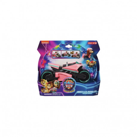 PAW Patrol : The Mighty Movie Motorcycle Toy Vehicle, with Mighty Pups Liberty and Junior Patroller 