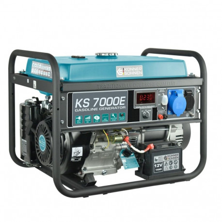 Könner & Söhnen bensiinigeneraator KS 7000E 5000W 25L, must, türkiissinine