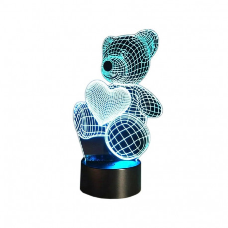 ZD98J Lampka nocna miś 3d led
