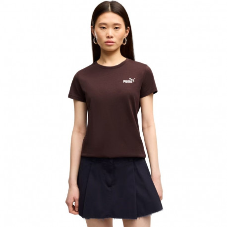 Koszulka damska Puma ESS Small No.1 Logo Tee(s) ciemnobrązowa 682373 33 2XL