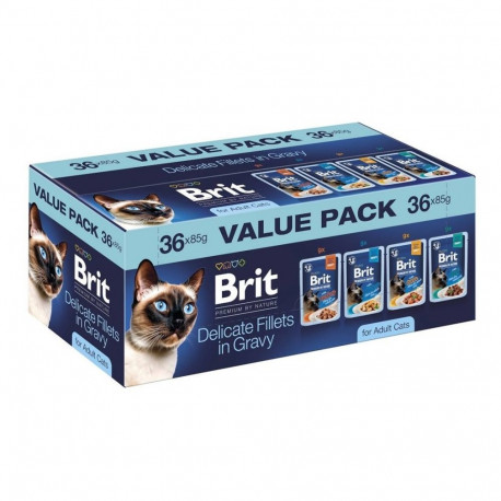 BRIT Premium by Nature Delicate fillets in gravy Box - wet cat food - 36x85g