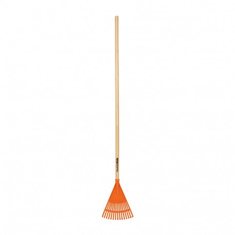 Truper Kids leaf rake with plastic tines and wooden shaft, 123cm
