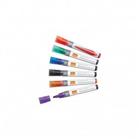 Tahvlimarker NOBO Liquid Ink Whiteboard Marker Assorted (pakis 6 eri värvi) (valgetahvlile, lehetahv
