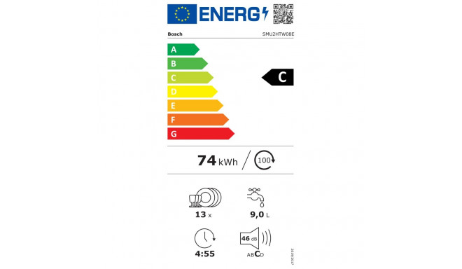 Bosch nõudepesumasin SMU2HTW08E integreeritav laius 60cm 13 nõudekomplekti 5 programmi energiaklass 
