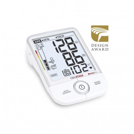 Blood Pressure Monitor - Rossmax X9 PARR PRO, Arrhythmia Detection, 90 Readings, White
