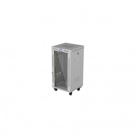 19-inch 22U põrandaräkikapp 600x600 klaasuks LCD kokkupandav, hall