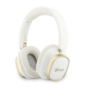 Guess Rectangle Metal Script Logo ENC Wireless Headphone White