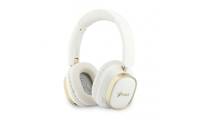 Guess Rectangle Metal Script Logo ENC Wireless Headphone White