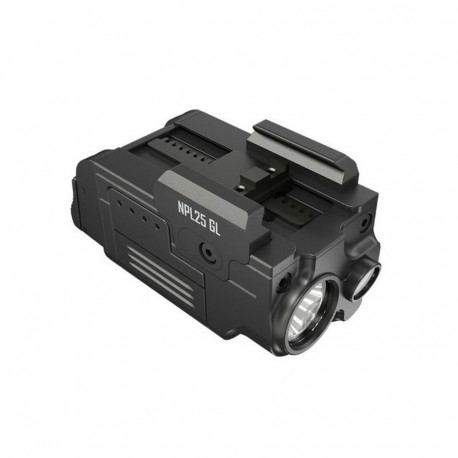 Nitecore NPL25GL pistol tactical light – 900-lumen white LED, integrated green laser, detachable bat