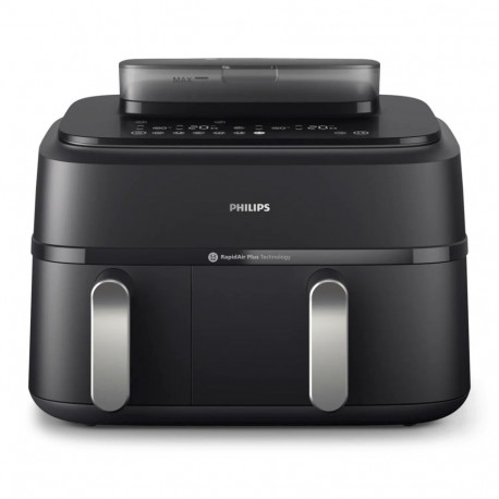 Philips 5000 series NA551/00 fryer Double 9 L Stand-alone 2750 W Hot air fryer Black, Silver