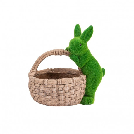 DECORATION RABBIT W/ BASKET 34.5X25X36CM