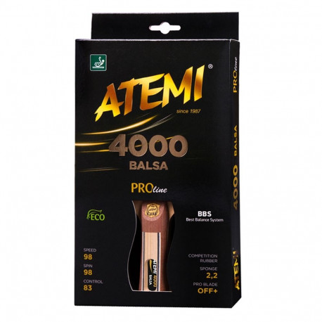 Atemi lauatennise reket 4000 balsa konkav käepide