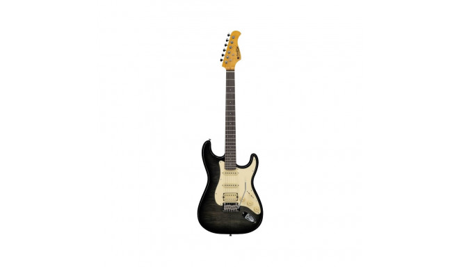 Prodipe ST93 Alder Trans Black - gitara elektryczna HSS Alnico V, olcha i klon płomienisty