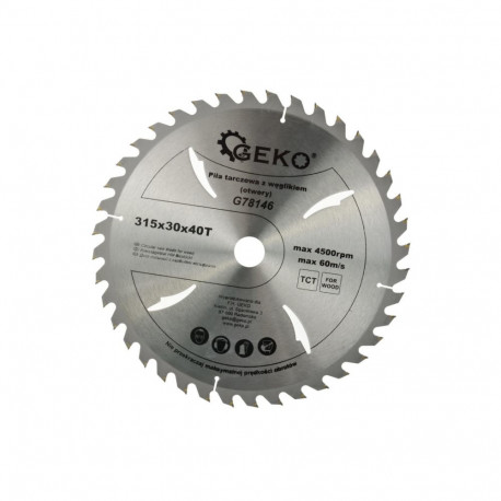 Geko Ringsae tera G78146, 315mm, 30mm, 40 hambad, kvaliteetne terasest südamik, jahutusaugud