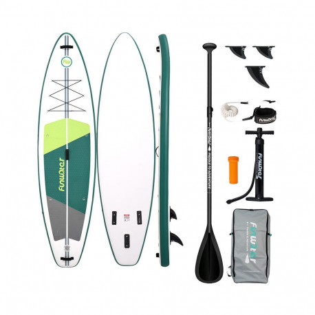 Paddleboard - FunWater SUPFW69A Inflatable Board, Non-slip Surface, Green-White