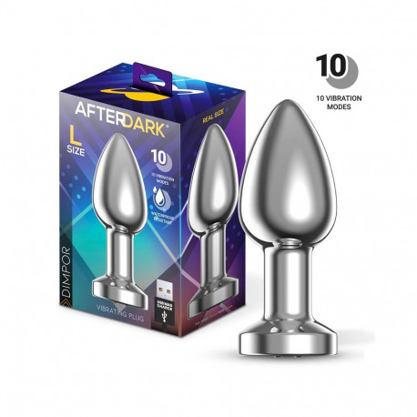 Dimpor anaalplug vibraatoriga magnetilise USB-ühendusega suurus L, kroomitud