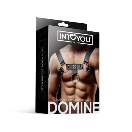 Domine Male Chest Bondage Harness Vegan Leather