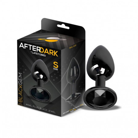 Blackgem anaalplug S metallik musta kiviga, must