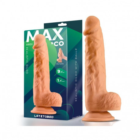 Andi dildo 9.1 realistlik munanditega, naha värvi
