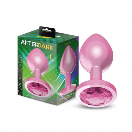 Anodyzed Anal Plug Pink with Jewel Size L