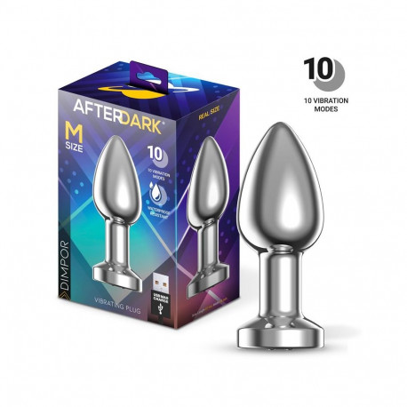 Dimpor anaalplug vibraatoriga magnetilise USB-laadimisega suurus M, kroomitud