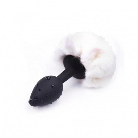 anaalplug pomponiga suurus S, valge