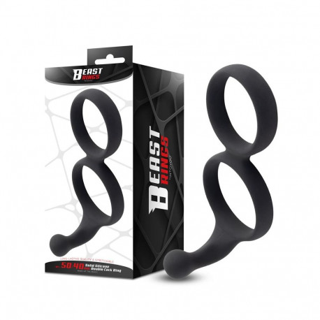 Double Penis Ring Solid Silicone 50/40 mm
