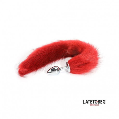 Anal plug with tail Dark Red 40 cm