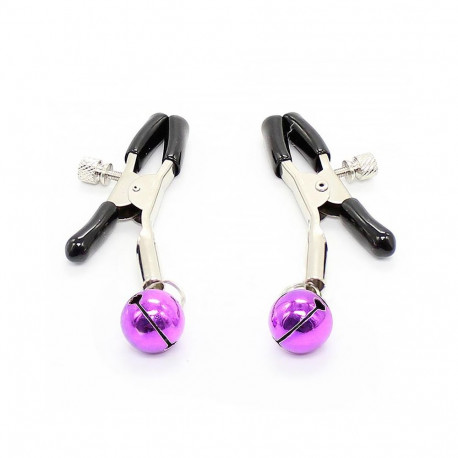 Nipple Clamps with Purple Bell