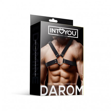 Darom Male Chest Bondage Harness Vegan Leather
