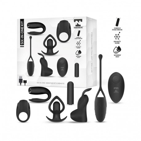 Six-In-One Vibrating Bullet and 6 Silicone Accessories Kit