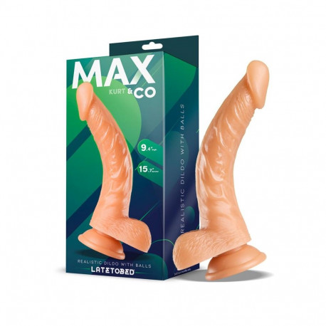 Kurt realistlik dildo munanditega 9,4-24cm, lihatoon