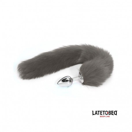 Anal plug with tail Gray 40 cm