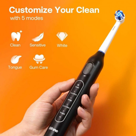 Bitvae R1 Electric toothbrush x8 brushes / travel case / cable Black